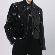 Load image into Gallery viewer, PU Glossy-leather Cropped Jacket
