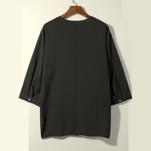 Load image into Gallery viewer, Round Neck Button Down Half Sleeve T-shirt