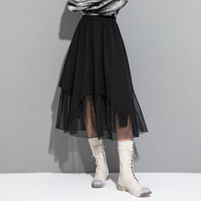 Load image into Gallery viewer, Irregular Hem Panel Mesh Skirt