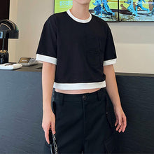 Load image into Gallery viewer, Multi-pocket Trim Contrasting Paneling Short Sleeve T-Shirt