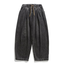 Load image into Gallery viewer, Elastic Waist Loose Denim Wide Leg Trousers