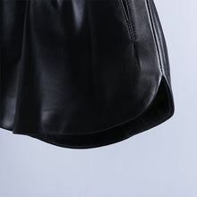Load image into Gallery viewer, Leather A-line Elastic High Waist Loose Slim Wide Leg Shorts