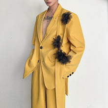 Load image into Gallery viewer, Ribbon Decorated Blazer Loose Straight Pants Two-piece Set