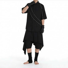 Load image into Gallery viewer, Faux Two-Piece Asymmetrical Wide-Leg Shorts