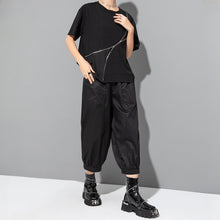 Load image into Gallery viewer, Summer Irregular Zipper T-shirt