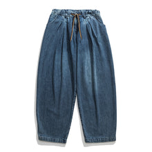 Load image into Gallery viewer, Elastic Waist Loose Denim Wide Leg Trousers