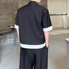 Load image into Gallery viewer, Color Contrast Paneled Short Sleeve Blazer