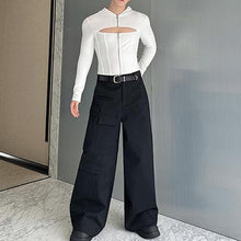 Load image into Gallery viewer, Zippered Hollow Design Hooded Long-sleeved T-shirt