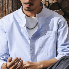 Load image into Gallery viewer, Loose Stand Collar Long Sleeve Casual Shirt