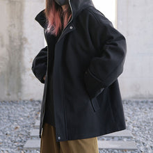 Load image into Gallery viewer, Loose Short Hooded Zipper Coat