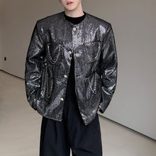 Load image into Gallery viewer, Loose Glossy Collarless Retro Jacket