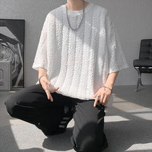 Load image into Gallery viewer, Vertical Striped Quarter Sleeve Casual T-Shirt