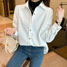 Load image into Gallery viewer, Spring and Autumn Thickened Solid Color Loose Shirt