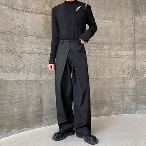 Three-dimensional Pleated Double Waist Casual Pants
