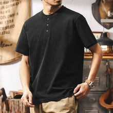 Load image into Gallery viewer, 250g Heavyweight Loose Fit Cotton Henley Shirt