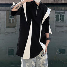 Load image into Gallery viewer, Contrast Shoulder Pad Polo Short Sleeve Top
