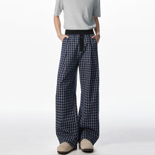 Load image into Gallery viewer, American Loose Wide-leg Patchwork Plaid Pants