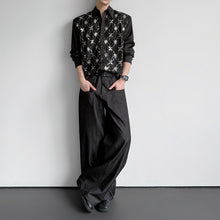 Load image into Gallery viewer, Sequin Lace Argyle-Pattern Shirt