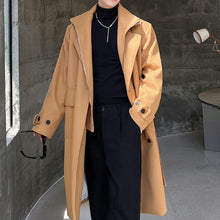 Load image into Gallery viewer, Fake Two Piece Spliced Stand Collar Woolen Long Coat