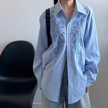 Load image into Gallery viewer, Heavy-duty Loose Casual Pattern Embroidered Shirt