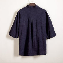Load image into Gallery viewer, Cotton and Linen Jacquard Vintage Half Sleeve Shirt