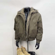 Load image into Gallery viewer, Vintage Faux Fur Collar Hooded Short Jacket