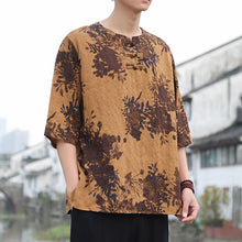 Load image into Gallery viewer, Button Colored Striped Patchwork T-shirt