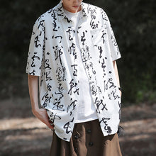 Load image into Gallery viewer, Ink Printed Loose Quarter Sleeve Shirt
