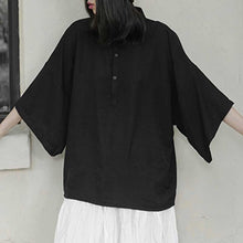 Load image into Gallery viewer, Stand Collar Oversized Cuff T-shirt