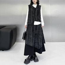 Load image into Gallery viewer, Retro Irregular Vest Elastic Waist A-Line Skirt Suit