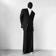Load image into Gallery viewer, Hand-sewn Raw-edge Collarless Suit Jacket Loose-fitting Pants Two-piece Suit