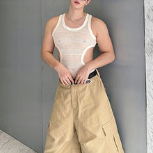 Load image into Gallery viewer, Round Neck Side Waist Hollow Vest