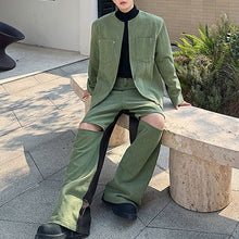 Load image into Gallery viewer, Contrast Color Patchwork Washed Denim Suit