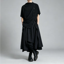 Load image into Gallery viewer, Japanese Loose Shirt and Asymmetrical Skirt-Pants Two-piece Set
