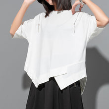 Load image into Gallery viewer, Patchwork Off-shoulder T-shirt
