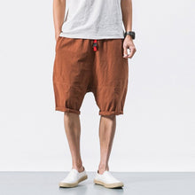 Load image into Gallery viewer, Cotton and Linen Loose Elastic Waist Shorts