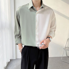 Load image into Gallery viewer, Summer Ice Silk Two-Tone Panel Shirt