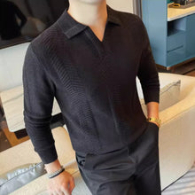 Load image into Gallery viewer, Lyocell V-neck Collared Slim Fit Knit Sweater