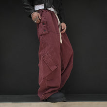 Load image into Gallery viewer, Straight Mid-high Waist Cargo Trousers