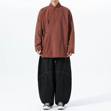 Load image into Gallery viewer, Loose Cotton Layered Cross Front Side Tie Shirt