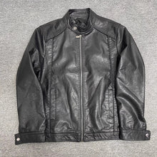 Load image into Gallery viewer, PU Stand Collar Slim Jacket
