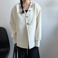Load image into Gallery viewer, Padded Shoulder Button Loose Suit Jacket