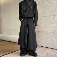 Load image into Gallery viewer, Asymmetric Long-sleeved Shirt and Wide-leg Pants Two-piece Set