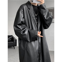 Load image into Gallery viewer, PU Leather Windbreaker Loose Casual Coat