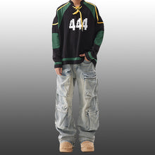 Load image into Gallery viewer, American Retro Pleated Three-dimensional Large Pocket Pants