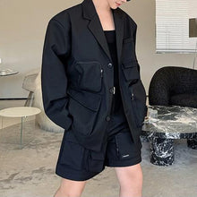 Load image into Gallery viewer, Multi-pocket Detachable Cargo Pants Suit
