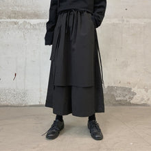 Load image into Gallery viewer, Black Wide Leg Skirt Pants