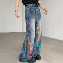 Load image into Gallery viewer, Painted Straight Denim Casual Pants