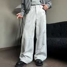 Load image into Gallery viewer, Distressed White Tie-Dye Denim Straight Trousers