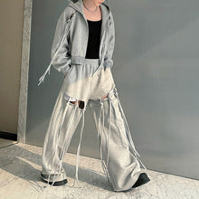 Load image into Gallery viewer, Hollow Strap Hooded Sweatshirt Two-Piece Set